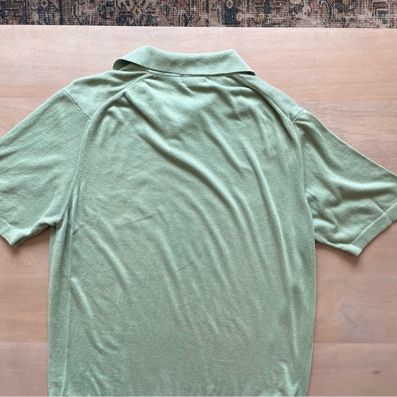 Holt Renfrew Sage Green Cotton Polo Shirt - Picture 3 of 8